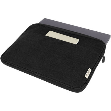 Чехол для 14-дюймового ноутбука Joey объемом 2 л из брезента, переработанного по стандарту GRS, цвет сплошной черный - 12068090- Фото №4