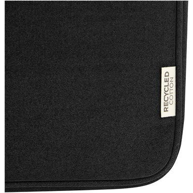 Чехол для 14-дюймового ноутбука Joey объемом 2 л из брезента, переработанного по стандарту GRS, цвет сплошной черный - 12068090- Фото №6