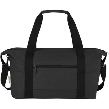 Спортивная сумка Joey из брезента, переработанного по стандарту GRS, объемом 25 л, цвет сплошной черный - 12068190- Фото №3