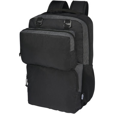 Легкий рюкзак для ноутбука 15-дюймового Trailhead об'ємом 14 л, з перероблених матеріалів за стандартом GRS, колір суцільний чорний, сірий - 12068290- Фото №1