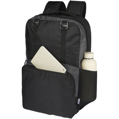 Легкий рюкзак для ноутбука 15-дюймового Trailhead об'ємом 14 л, з перероблених матеріалів за стандартом GRS, колір суцільний чорний, сірий - 12068290- Фото №4