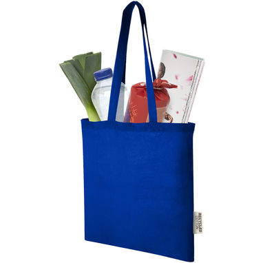 Еко-сумка Madras об'ємом 7 л з переробленої бавовни щільністю 140 г/м5, колір яскраво-синій - 12069553- Фото №3