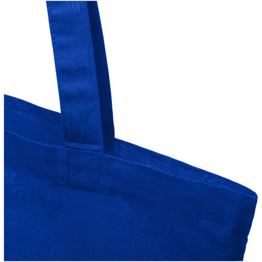 Еко-сумка Madras об'ємом 7 л з переробленої бавовни щільністю 140 г/м5, колір яскраво-синій - 12069553- Фото №4