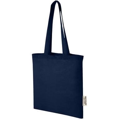 Эко-сумка Madras объемом 7 л из переработанного хлопка плотностью 140 г/м2, цвет темно-синий - 12069555- Фото №1