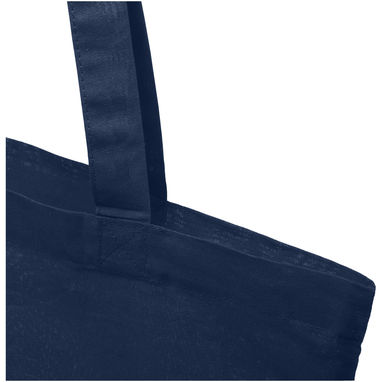 Эко-сумка Madras объемом 7 л из переработанного хлопка плотностью 140 г/м2, цвет темно-синий - 12069555- Фото №4