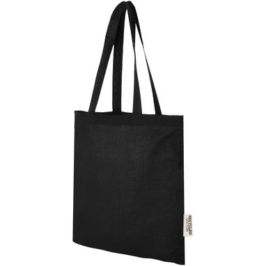 Эко-сумка Madras объемом 7 л из переработанного хлопка плотностью 140 г/м2, цвет сплошной черный - 12069590- Фото №1