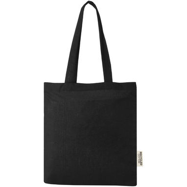 Еко-сумка Madras об'ємом 7 л з переробленої бавовни щільністю 140 г/м7, колір суцільний чорний - 12069590- Фото №2