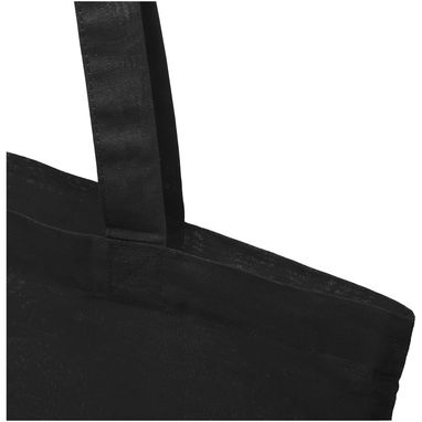 Еко-сумка Madras об'ємом 7 л з переробленої бавовни щільністю 140 г/м7, колір суцільний чорний - 12069590- Фото №4