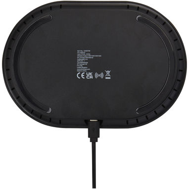Бездротовий зарядний пристрій Ray з пульсуючим світловим індикатором, колір суцільний чорний - 12428190- Фото №4
