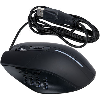 Ігрова мишка RGB Gleam з підсвіткою логотипу, колір суцільний чорний - 12429190- Фото №1