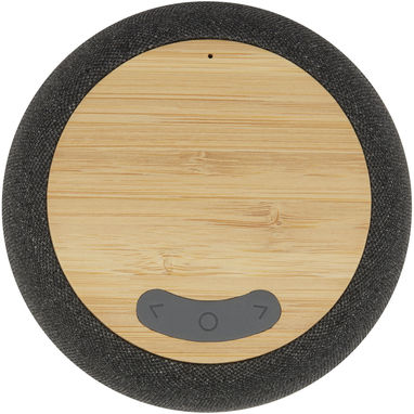 Bluetooth®-динамік та бездротовий зарядний пристрій з бамбука/переробленого ПЕТ-пластику Ecofiber, колір натуральний, сірий - 12431806- Фото №3