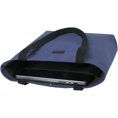 Универсальная эко-сумка Joey из холста, переработанного по стандарту GRS, объемом 14 л, цвет темно-синий - 13004255- Фото №5