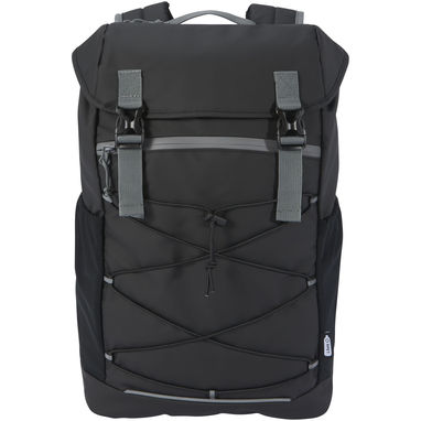 Водонепроникний рюкзак Aqua для ноутбука з діагоналлю екрану 15,6 дюйма, виготовлений з перероблених матеріалів, колір чорний - 13004490- Фото №2