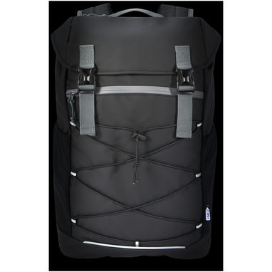 Водонепроникний рюкзак Aqua для ноутбука з діагоналлю екрану 15,6 дюйма, виготовлений з перероблених матеріалів, колір чорний - 13004490- Фото №4