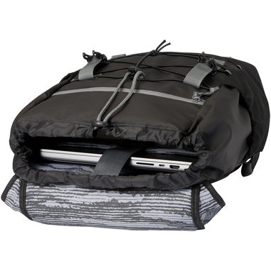 Водонепроницаемый рюкзак Aqua для ноутбука с диагональю экрана 15,6 дюйма, изготовленный из переработанных материалов согласн, цвет сплошной черный - 13004490- Фото №5