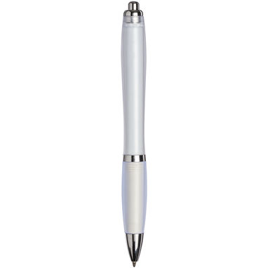 Изящная шариковая ручка с матовым корпусом и рукояткой, цвет белый - 21033500- Фото №2