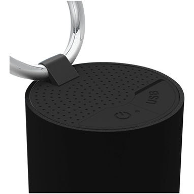 Динамик с карабином-кольцом SCX.design S26 с подсветкой логотипа, цвет сплошной черный - 2PX02490- Фото №5