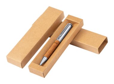 Шариковая ручка Rayulk с корпусом, покрытым переработанной кожей, цвет серебряный - AP722985- Фото №1