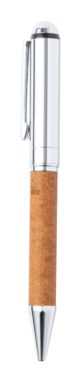Шариковая ручка Rayulk с корпусом, покрытым переработанной кожей, цвет серебряный - AP722985- Фото №4