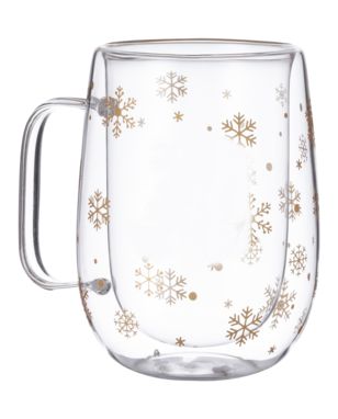 Чашка з подвійними стінками, оздоблена зимовим малюнком Doglex, колір прозорий - AP732252- Фото №2