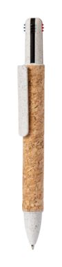 Шариковая ручка Stello из пшеничной соломы ы 4 цветами пасты, цвет натуральный - AP733356- Фото №1