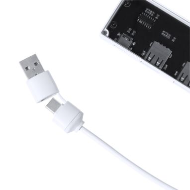 Прозорий USB-хаб Hevan, колір білий - AP733375-01- Фото №7