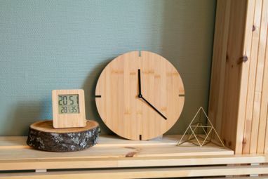Бамбуковые настенные часы Tokei, цвет натуральный - AP800758- Фото №6