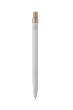 Кулькова ручка з переробленого алюмінію і бамбуку, колір білий - AP808074-01- Фото №2