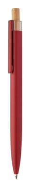 Шариковая ручка из переработанного алюминия и бамбука, цвет красный - AP808074-05- Фото №1
