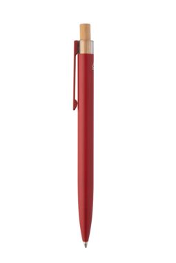 Шариковая ручка из переработанного алюминия и бамбука, цвет красный - AP808074-05- Фото №4