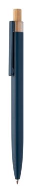Кулькова ручка з переробленого алюмінію і бамбуку, колір синій - AP808074-06- Фото №1