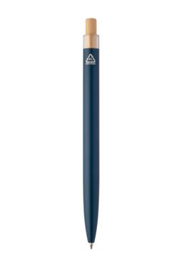 Кулькова ручка з переробленого алюмінію і бамбуку, колір синій - AP808074-06- Фото №3