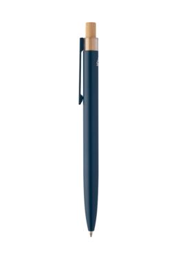 Кулькова ручка з переробленого алюмінію і бамбуку, колір синій - AP808074-06- Фото №4
