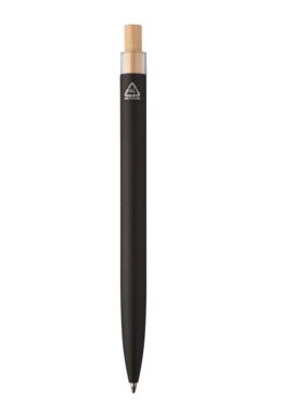 Кулькова ручка з переробленого алюмінію і бамбуку, колір чорний - AP808074-10- Фото №3