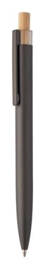 Кулькова ручка з переробленого алюмінію і бамбуку, колір сірий - AP808074-77- Фото №1