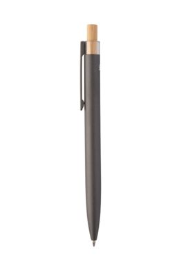 Кулькова ручка з переробленого алюмінію і бамбуку, колір сірий - AP808074-77- Фото №4