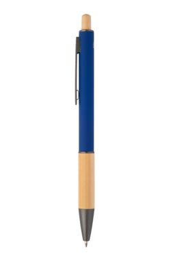 Кулькова ручка з переробленого алюмінію і бамбуку, колір синій - AP808075-06- Фото №4