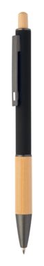 Кулькова ручка з переробленого алюмінію і бамбуку, колір чорний - AP808075-10- Фото №1