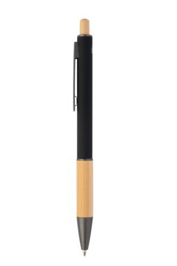 Кулькова ручка з переробленого алюмінію і бамбуку, колір чорний - AP808075-10- Фото №4