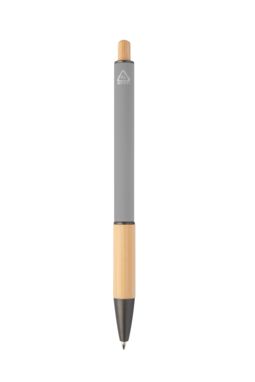 Шариковая ручка из переработанного алюминия и бамбука, цвет серый - AP808075-77- Фото №3