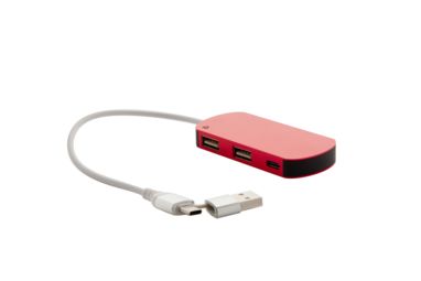 USB хаб Raluhub, цвет красный - AP864022-05- Фото №7