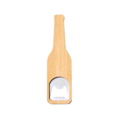 Открывалка в форме бутылки из бамбука и металла с магнитом., цвет бежевый - AB1395S129- Фото №1