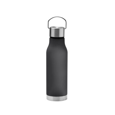 Бутылка из RPET с полупрозрачной матовой отделкой, цвет черный - BI1169S102- Фото №1