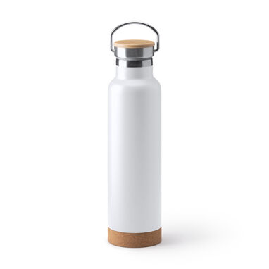 Термічна пляшка з переробленої нержавіючої сталі, колір білий - BI1178S101- Фото №1