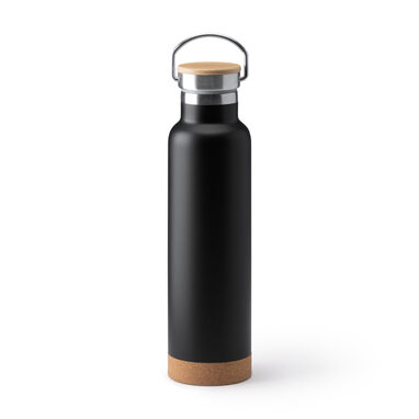 Термічна пляшка з переробленої нержавіючої сталі, колір чорний - BI1178S102- Фото №1