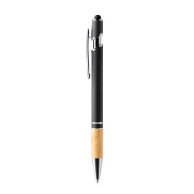 Металлическая ручка с бамбуком, цвет черный - BL1246TA02- Фото №1