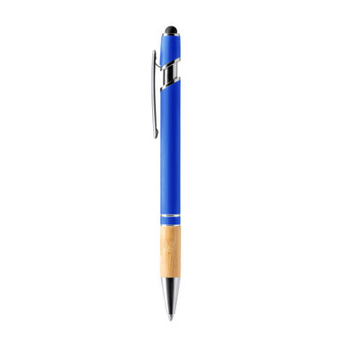 Металлическая ручка с бамбуком, цвет синий - BL1246TA05- Фото №1