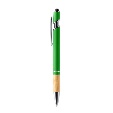 Металлическая ручка с бамбуком, цвет зеленый - BL1246TA226- Фото №1