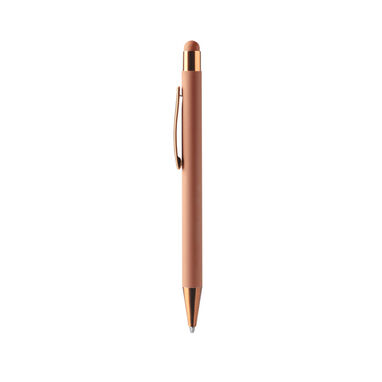 Шариковая ручка с мягким на ощупь металлическим корпусом, цвет розовый - BL1333TA49- Фото №1