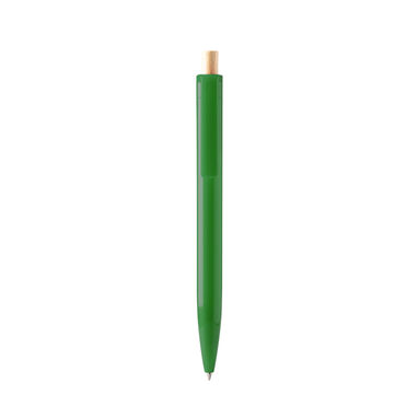 Шариковая ручка из переработанного АБС-пластика с бамбуковой кнопкой, цвет зеленый - BL1340TA226- Фото №1
